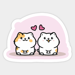 Cute cat couple valentine Sticker